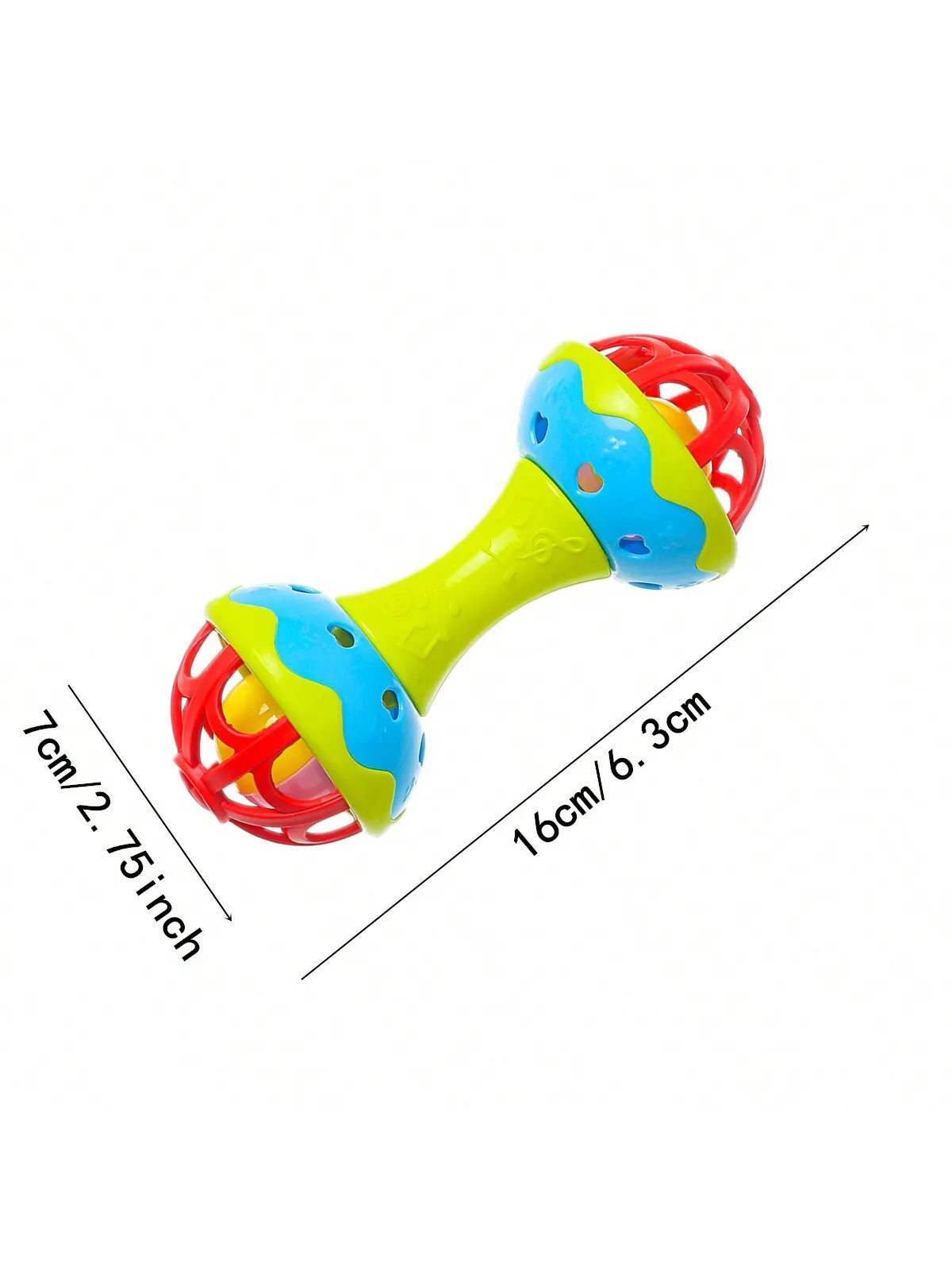 Double-Headed Baby Rattle – Random Colors