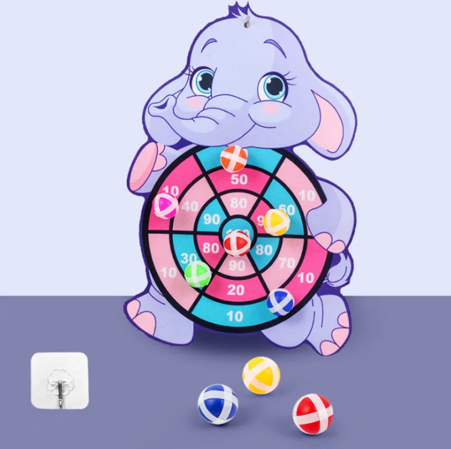 Montessori Educational Toy – Sticky Ball Cartoon Animal Dart Board