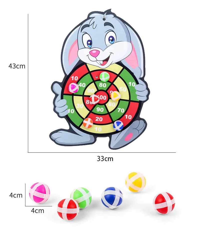 Montessori Educational Toy – Sticky Ball Cartoon Animal Dart Board