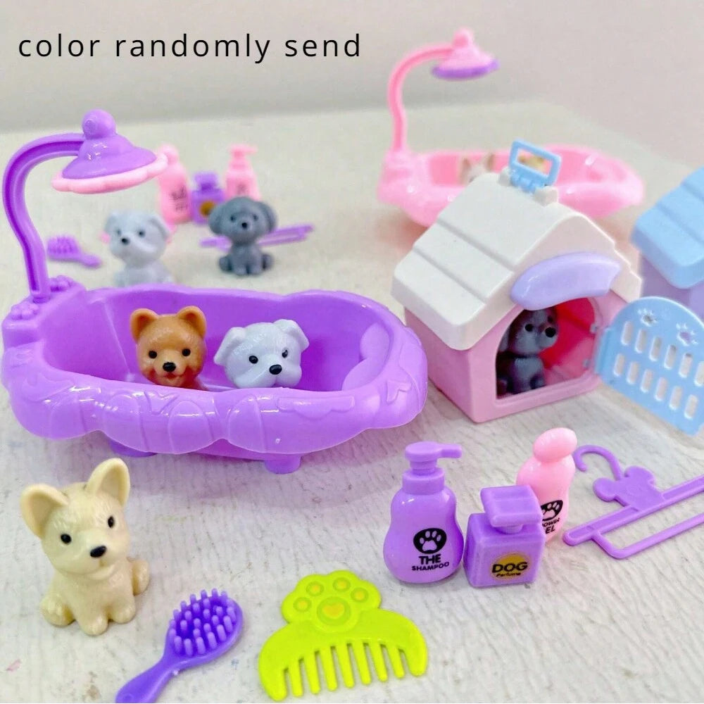 Cute Dog Pet Basket Toy Set