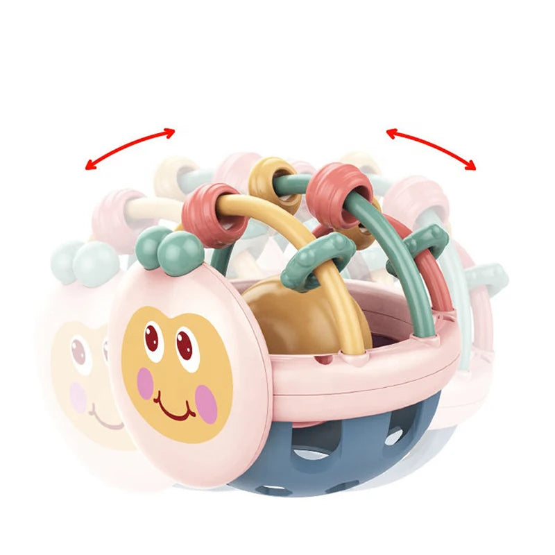 Baby Soft Silicone Teething Toy – Sensory Rattle & Grasping Ball