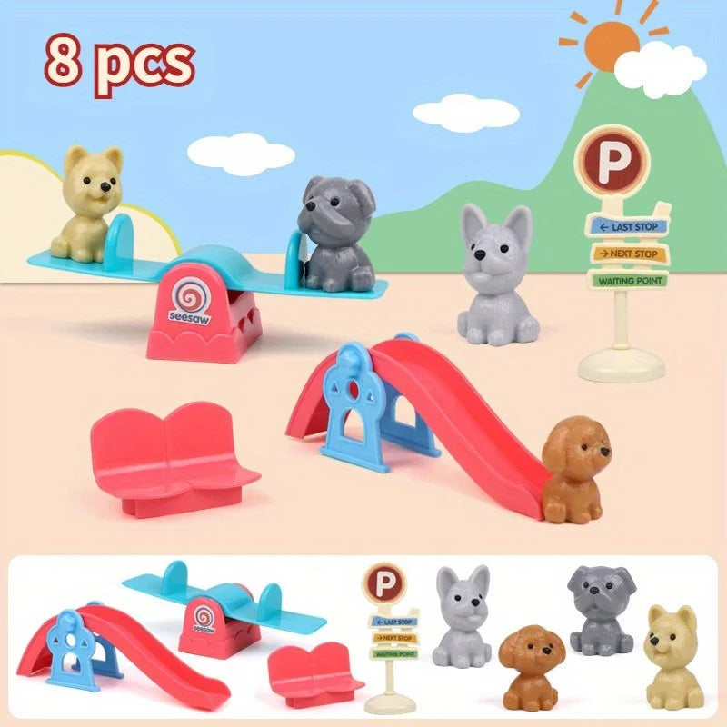 Cute Dog Pet Basket Toy Set