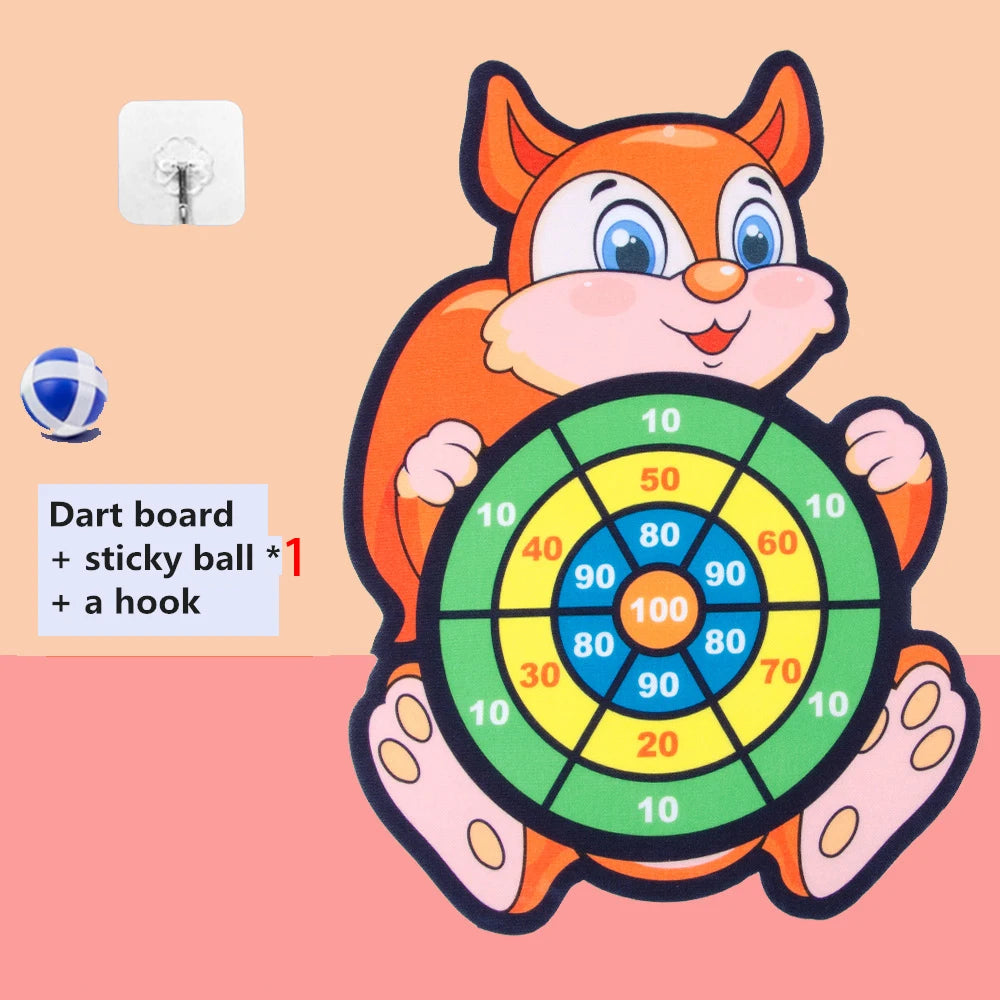 Montessori Educational Toy – Sticky Ball Cartoon Animal Dart Board