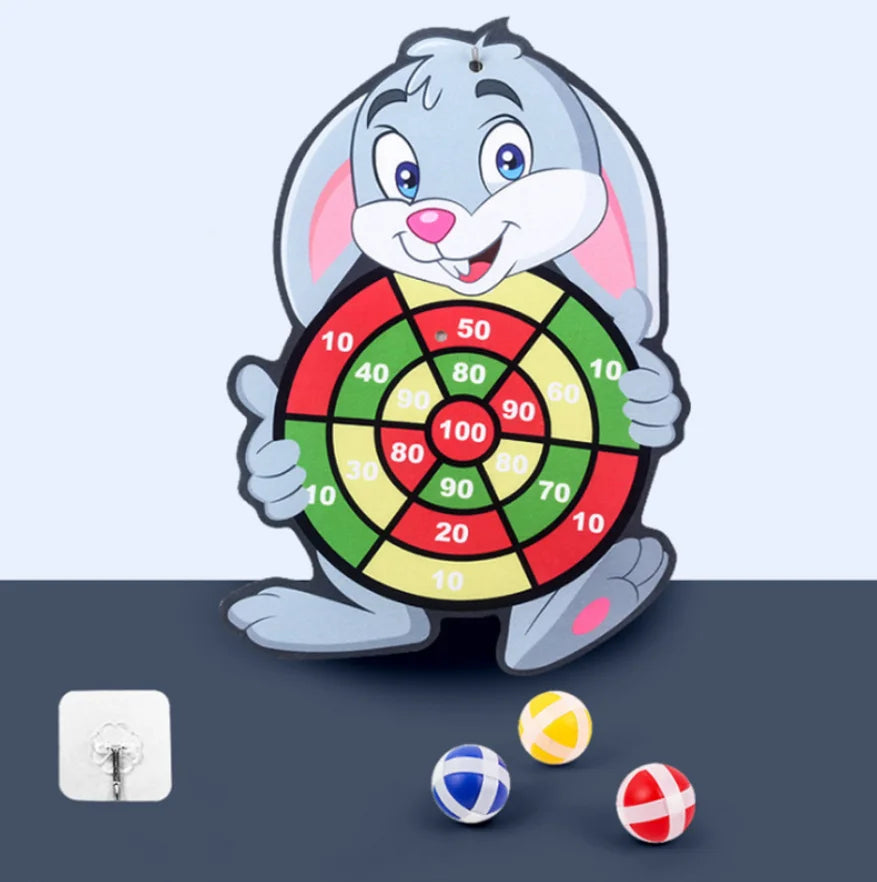 Montessori Educational Toy – Sticky Ball Cartoon Animal Dart Board