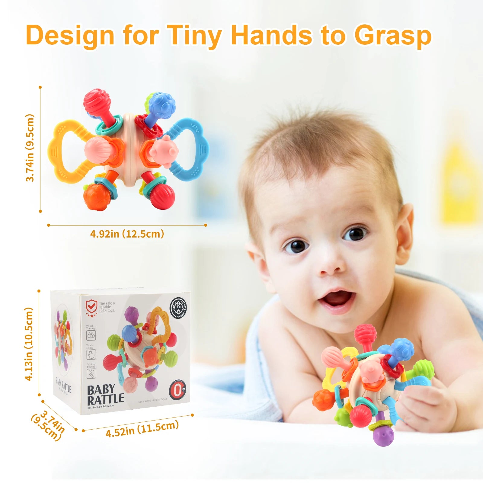Baby Toy – Manhattan Silicone Ball Rattle and Teether
