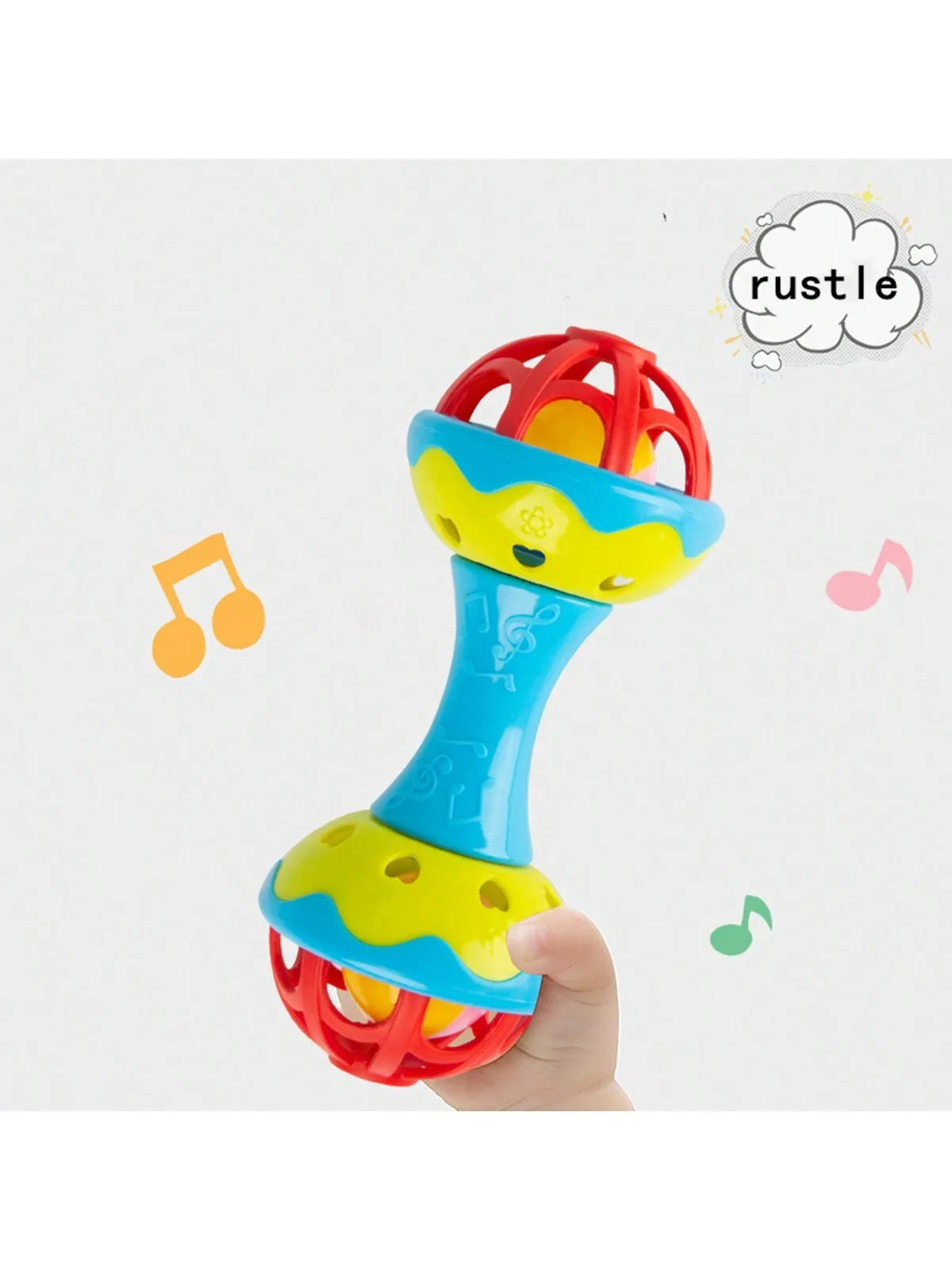 Double-Headed Baby Rattle – Random Colors