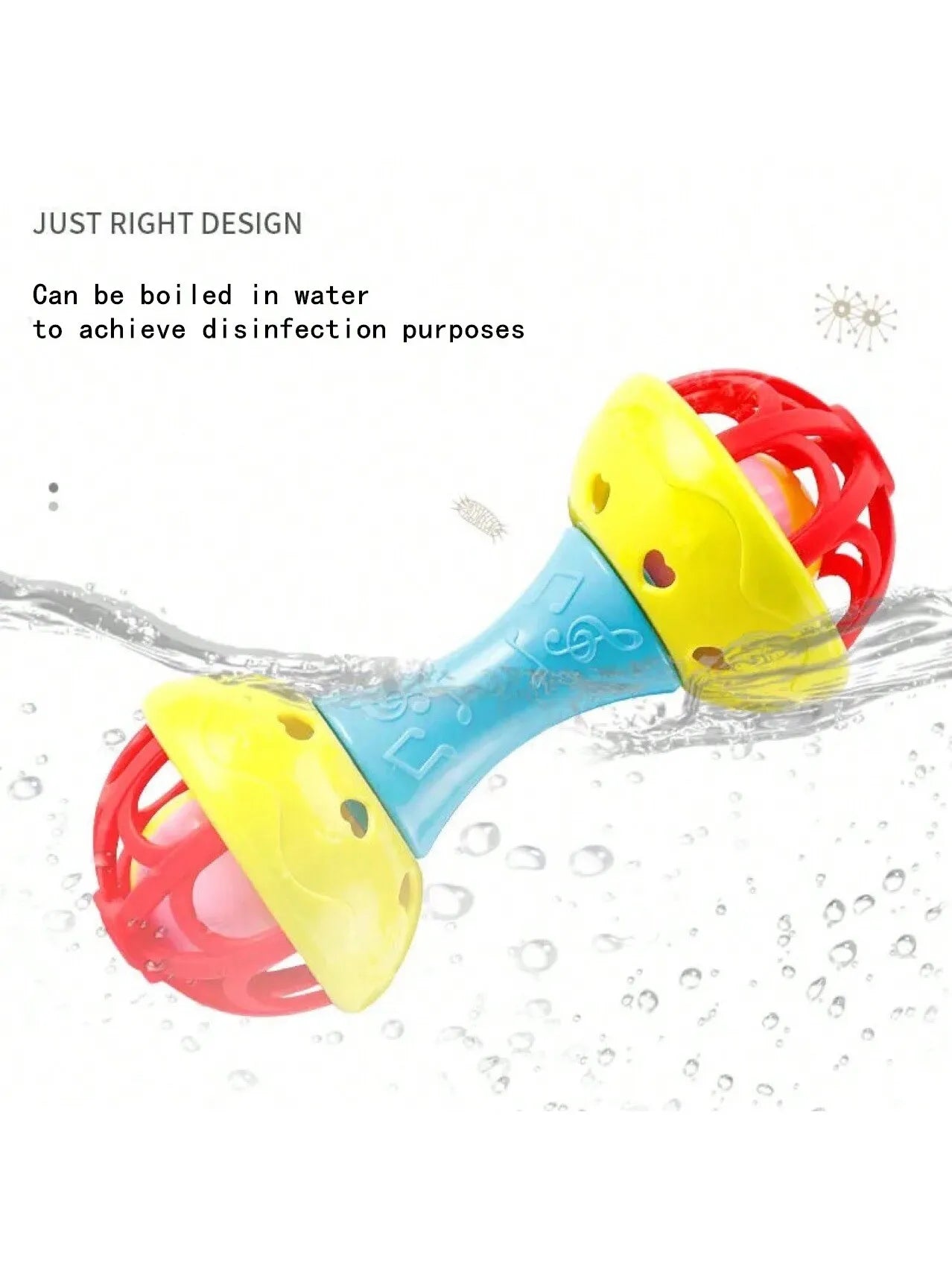 Double-Headed Baby Rattle – Random Colors