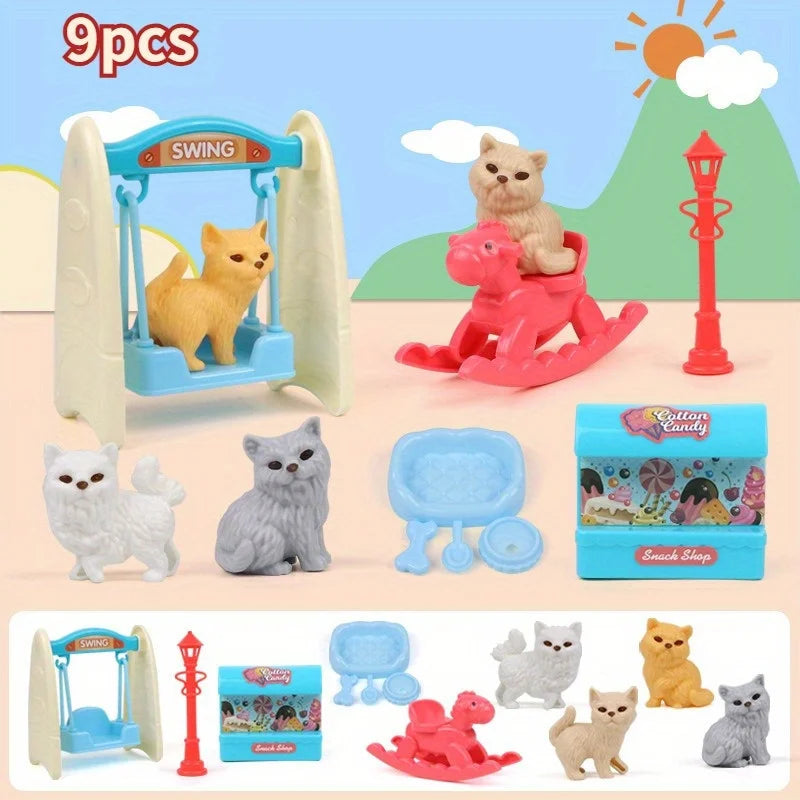 Cute Dog Pet Basket Toy Set