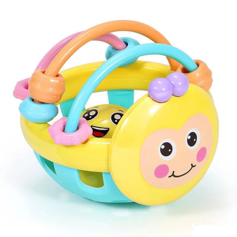 Baby Soft Silicone Teething Toy – Sensory Rattle & Grasping Ball