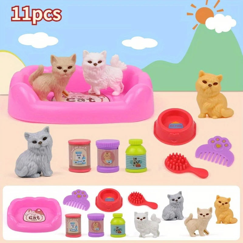Cute Dog Pet Basket Toy Set