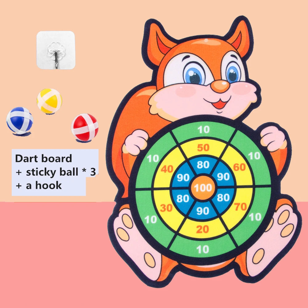 Montessori Educational Toy – Sticky Ball Cartoon Animal Dart Board