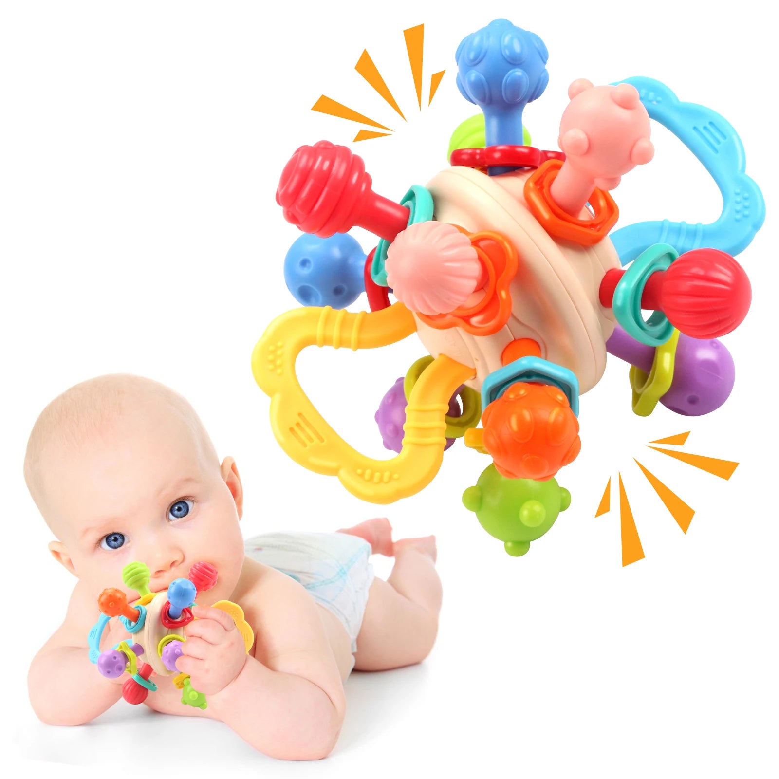 Baby Toy – Manhattan Silicone Ball Rattle and Teether