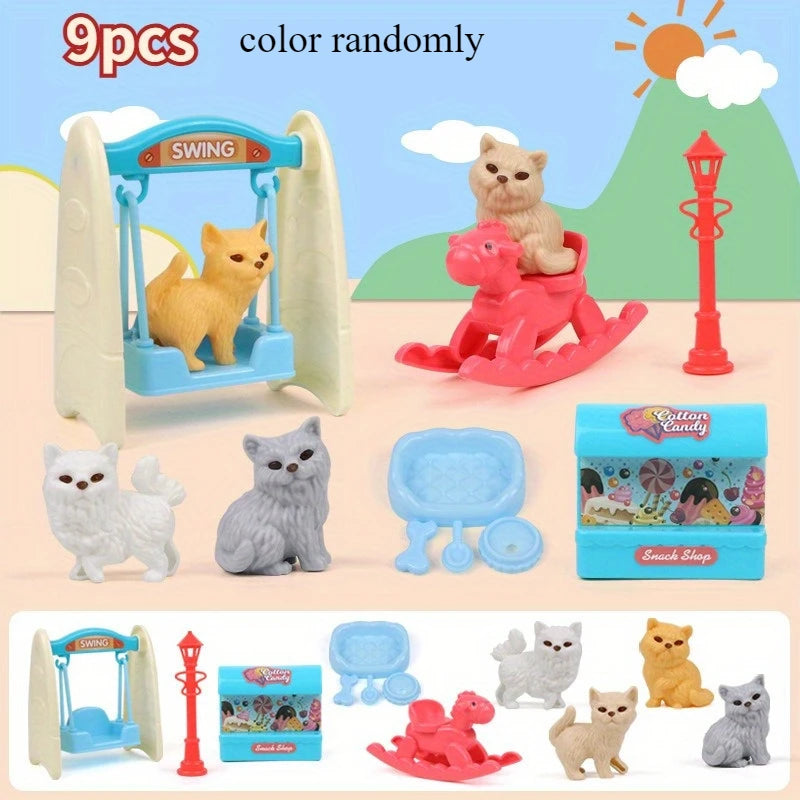Cute Dog Pet Basket Toy Set