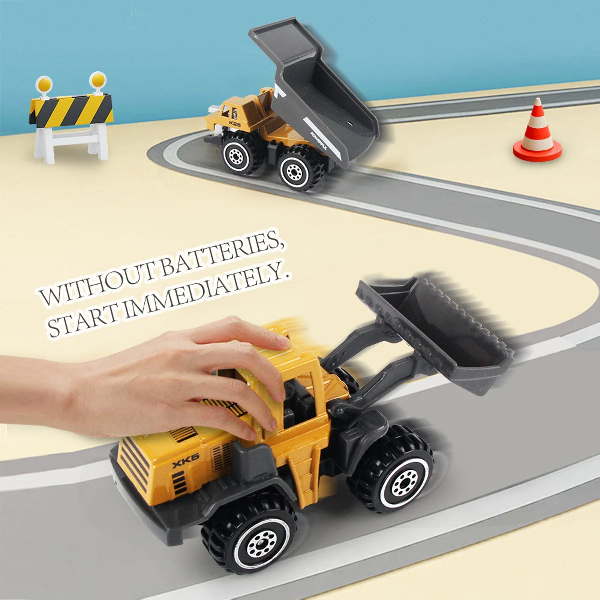 6pcs Alloy Engineering Truck Toy Car Set – Classic Construction Vehicles