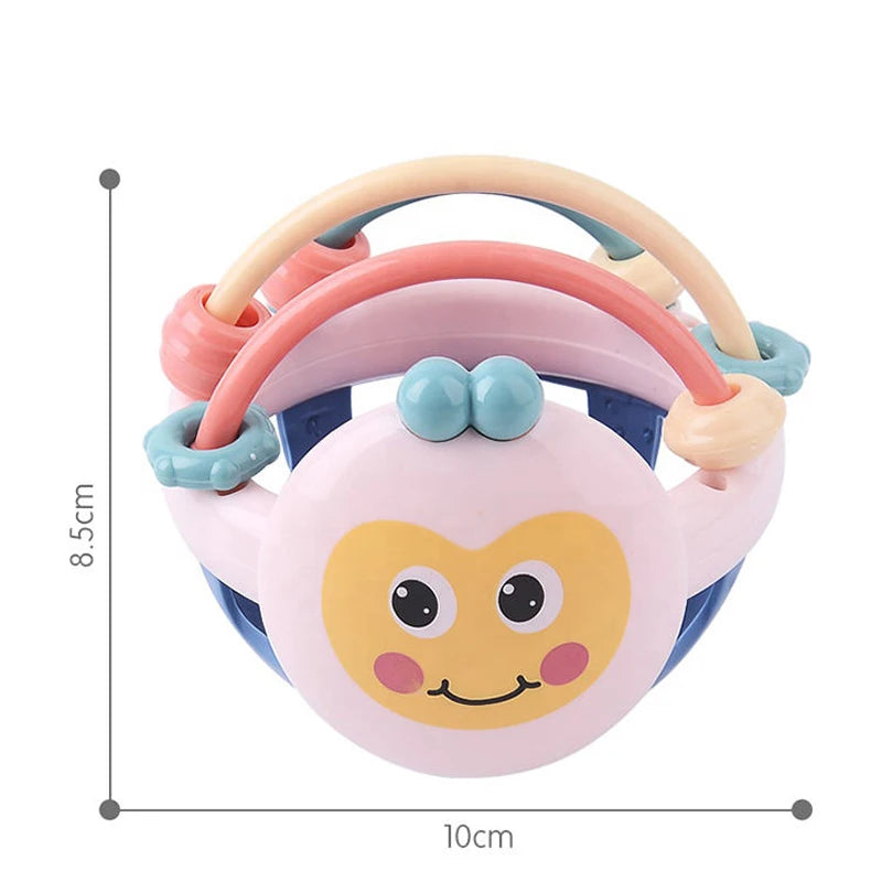 Baby Soft Silicone Teething Toy – Sensory Rattle & Grasping Ball