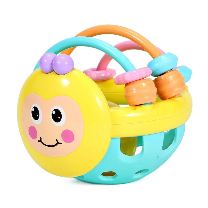 Baby Soft Silicone Teething Toy – Sensory Rattle & Grasping Ball