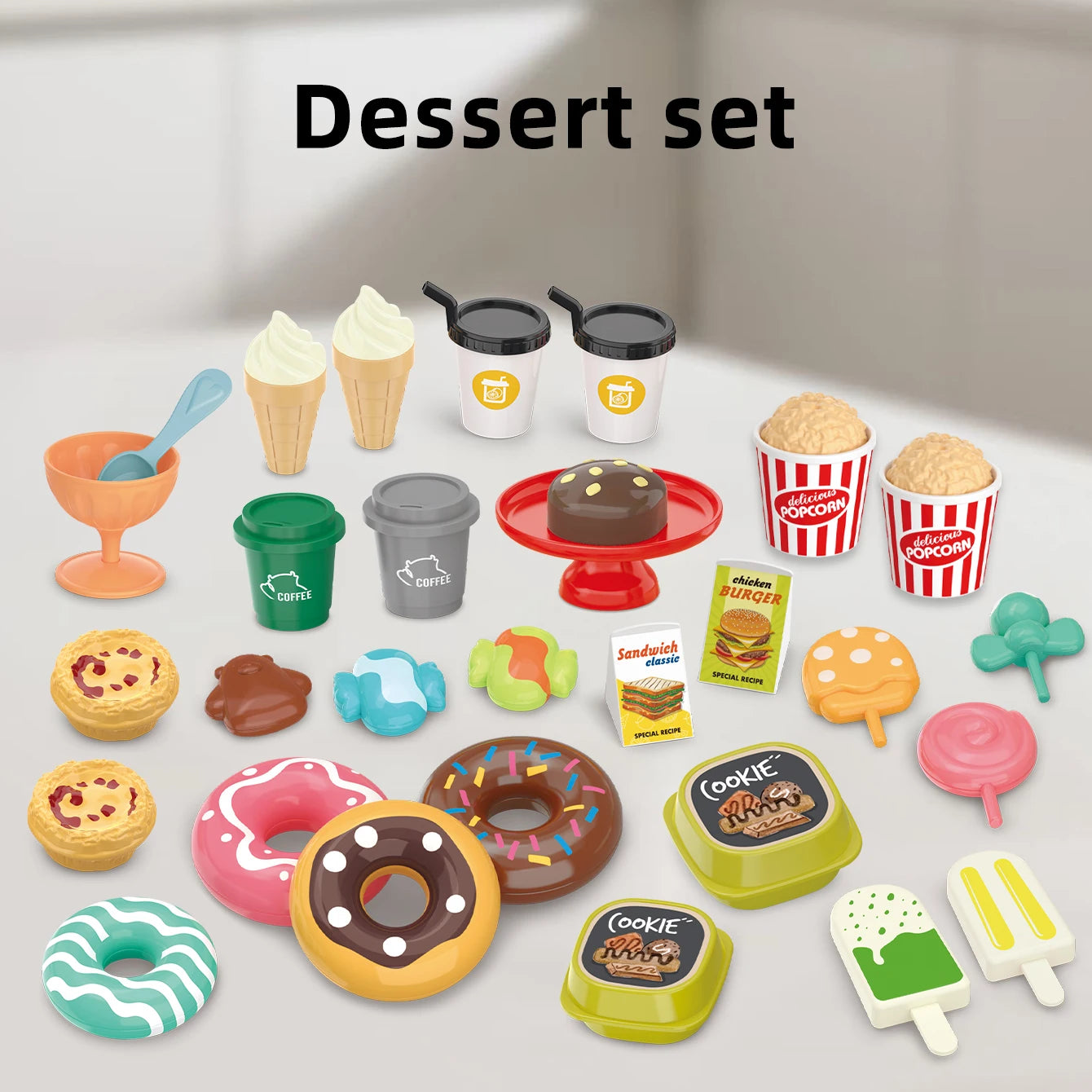 Kids Pretend Play Food Set – BBQ, Pizza, Sushi & More