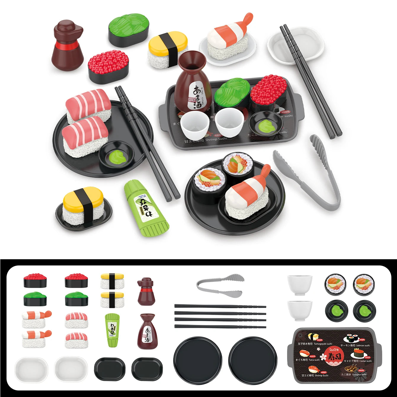 Kids Pretend Play Food Set – BBQ, Pizza, Sushi & More
