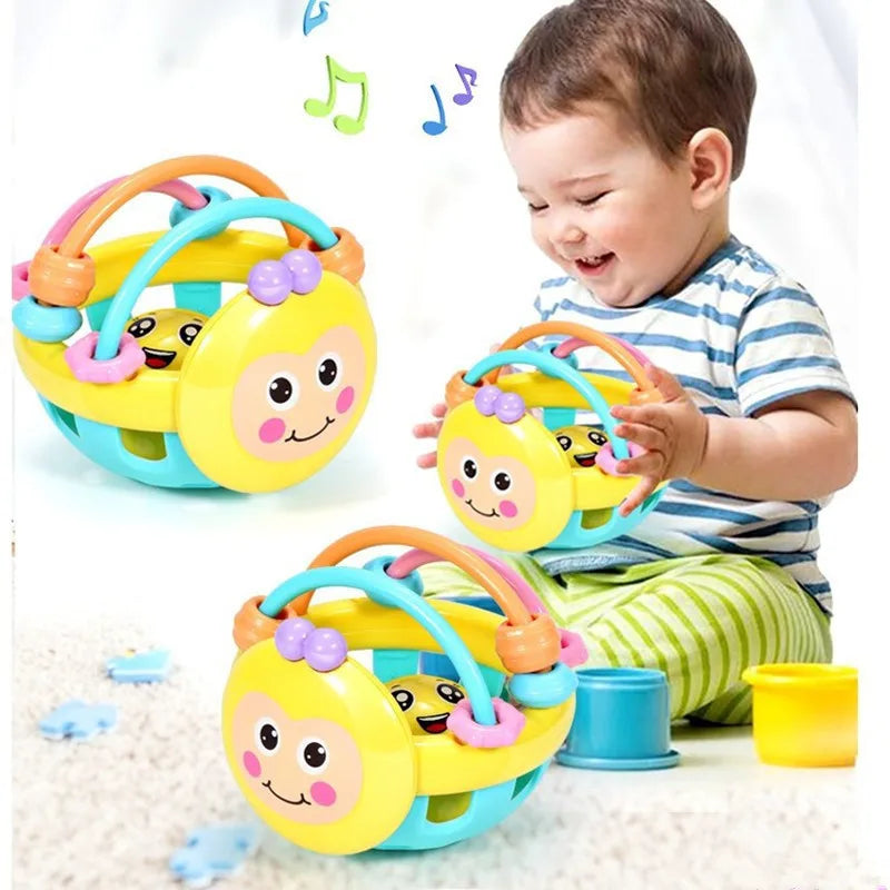 Baby Soft Silicone Teething Toy – Sensory Rattle & Grasping Ball