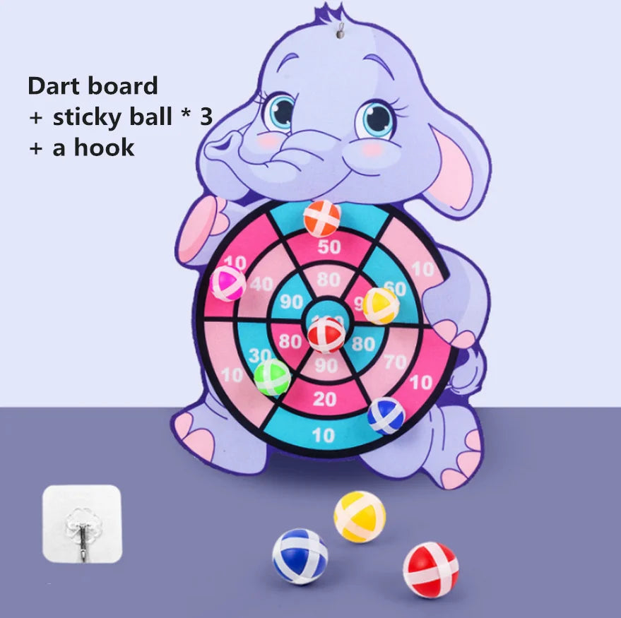 Montessori Educational Toy – Sticky Ball Cartoon Animal Dart Board