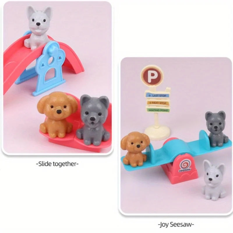Cute Dog Pet Basket Toy Set